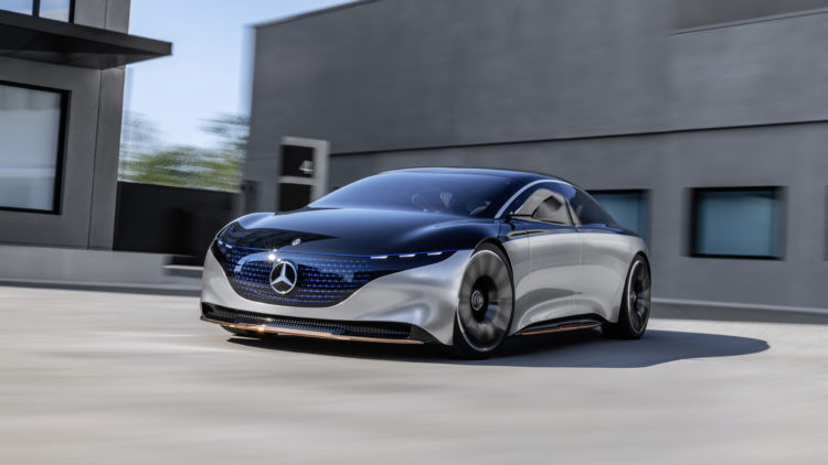 Mercedes-Benz VSION EQS, IAA 2019, der VISION EQS zeigt  einen Ausblick auf ein Konzept eines vollelektrischen Fahrzeugs der Luxusklasse. // Mercedes-Benz VISION EQS, IAA 2019, the VISION EQS provides an outlook on a concept for a fully-electric vehicle in the luxury class.