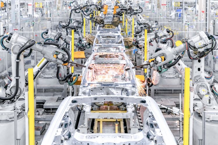Car manufacturing underway at Luqiao manufacturing plant in China