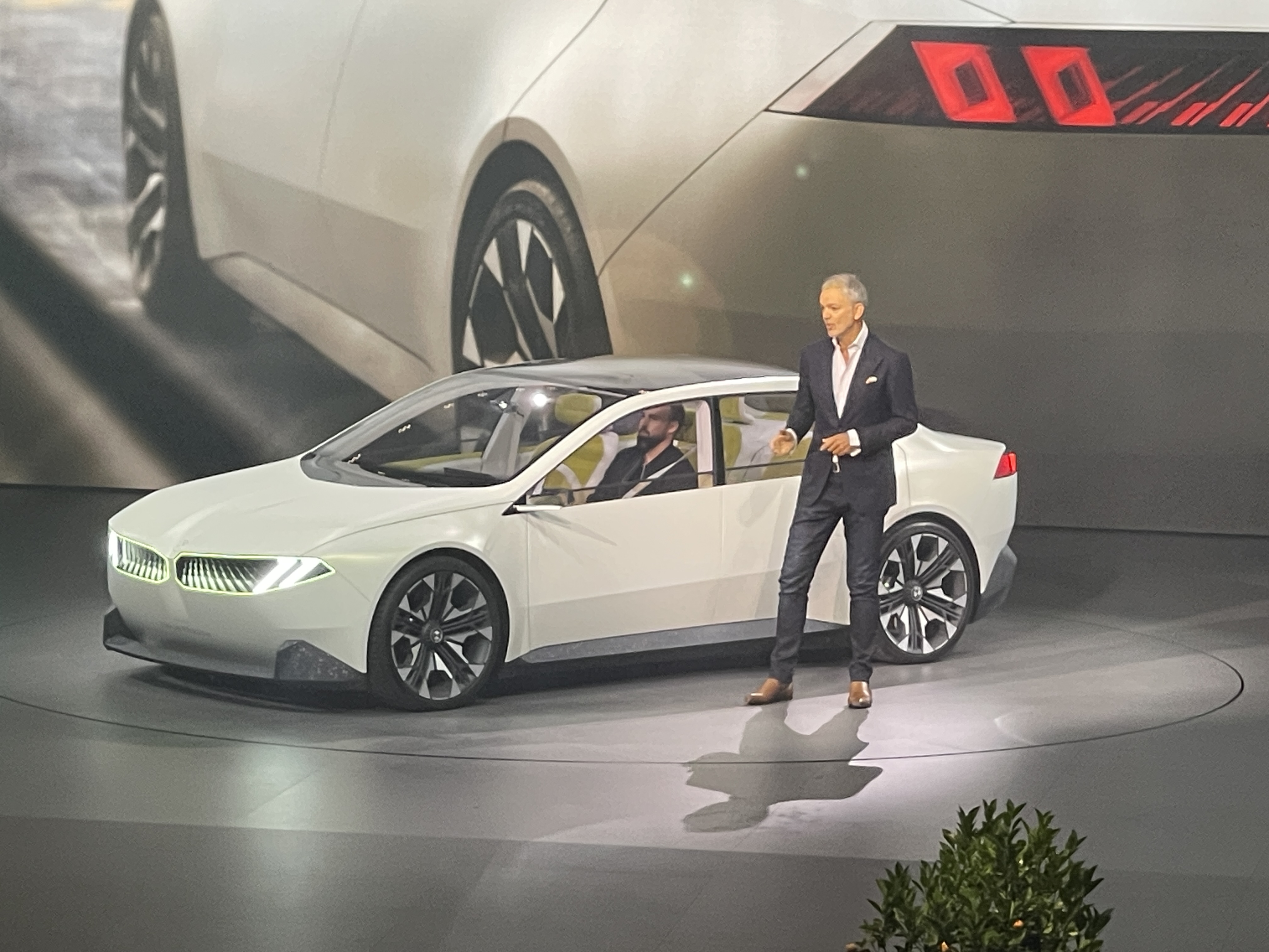 The BMW Vision Neue Klasse on stage at IAA Mobility 2023.